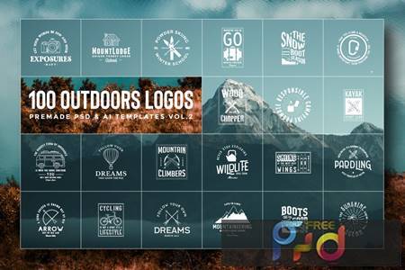 100 Outdoors Adventurers Logos &Amp; Illustrations Jk2Kafr 1