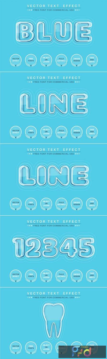 Blue Glass - Editable Text Effect, Font Style H48R479 1