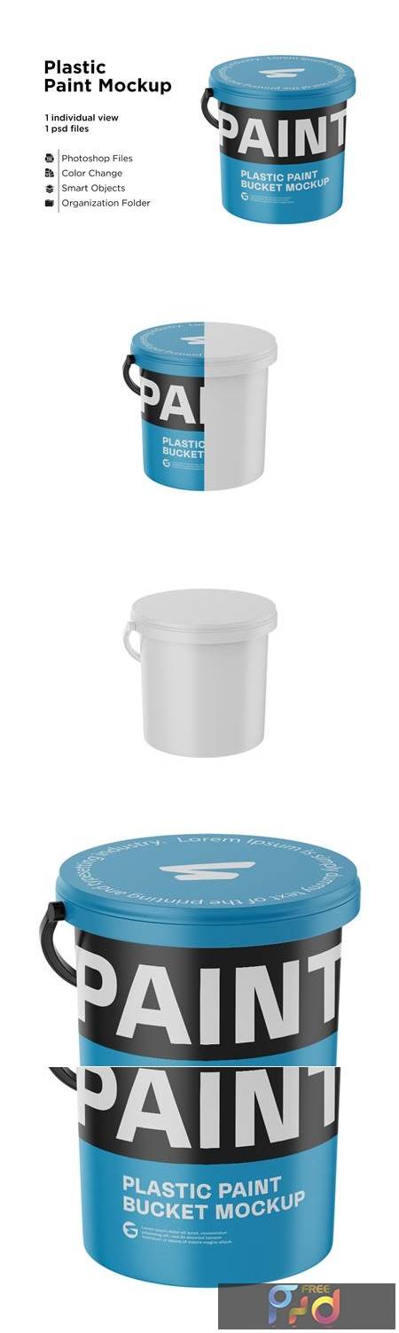 Glossy Plastic Bucket Mockup 6063383 1
