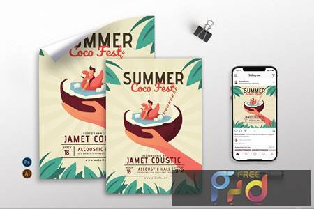 Summer Coco Fest - Flyer, Poster &Amp; Instagram Gr Akabnmr 1