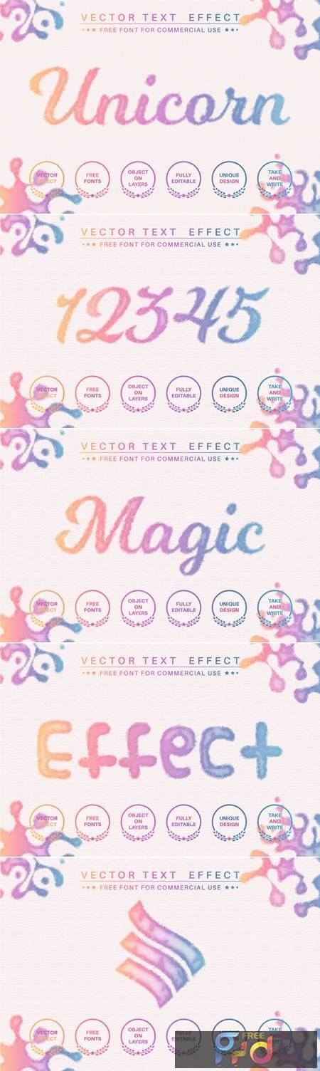Watercolor Unicorn - Editable Text Effect Askwemx 1