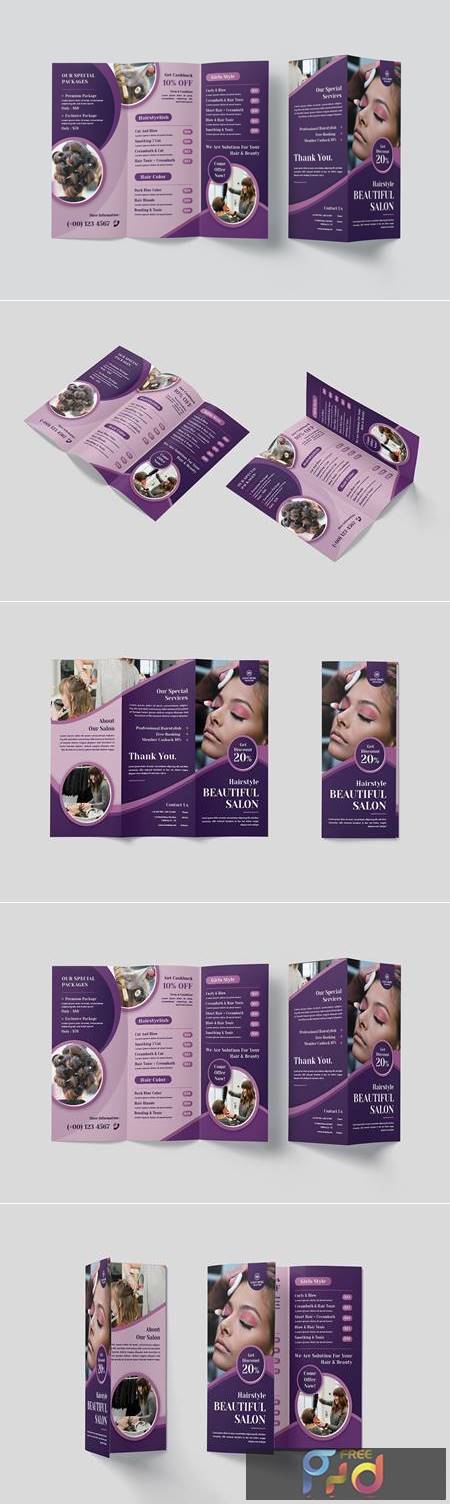 Beautiful Salon Trifold Brochure 2Q56Vnv 1