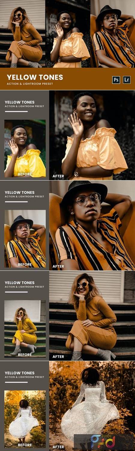 Yellow Tones Photoshop Action &Amp; Lightrom Presets 2Pxdgb8 1