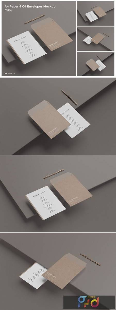 A4 Paper &Amp; C4 Envelopes Mockup Q9Pv3Gk 1