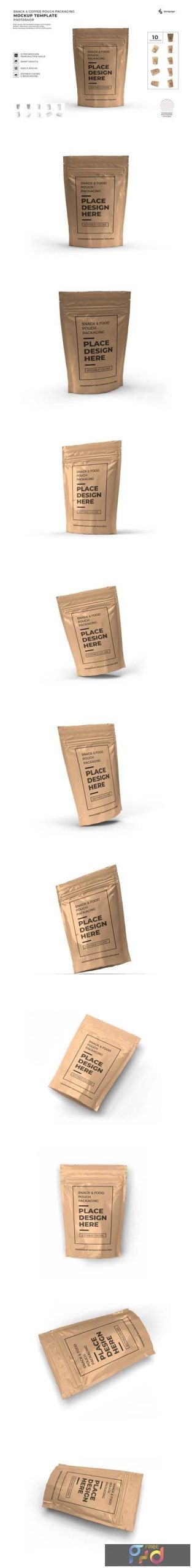 Food Pouch Packaging Mockup Template Set MKF94YW 1